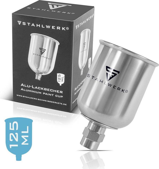 Produktbild Stahlwerk Alu Lackierbecher Set / Fliessbecher 125 ml und 600 ml Farbbecher