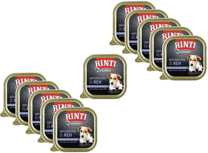 Image du produit Rinti Nourriture humide Feinest volaille pure & chevreuil, 11 x 150 g (Adulte, 1 pcs, 1820 g)