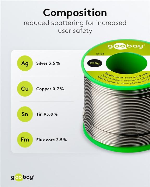 Productafbeelding Goobay Professioneel loodvrij soldeer, ø 1.0 mm, 250 g (Soldeer)