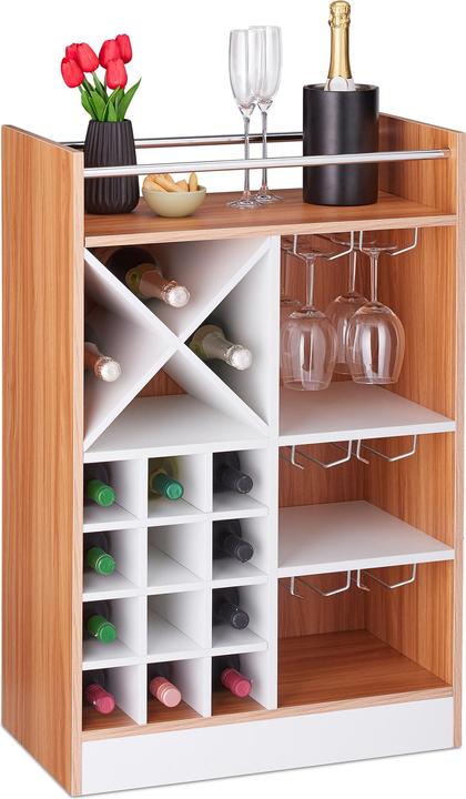 Immagine prodotto Relaxdays Cantinetta con Porta Calici, per 22 Bottiglie (63 x 35 x 96 cm)