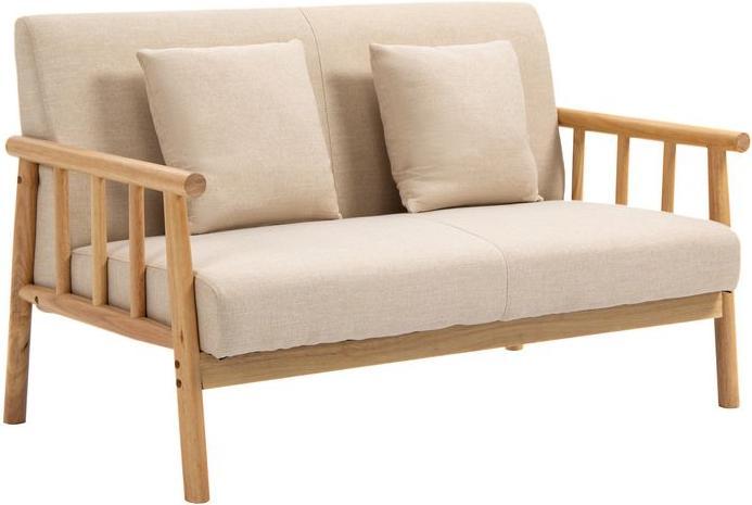 Immagine prodotto Swisshandel24 Divano a 2 posti, rivestimento in tessuto effetto lino, compatto, fino a 200 kg, struttura in (2 posti)