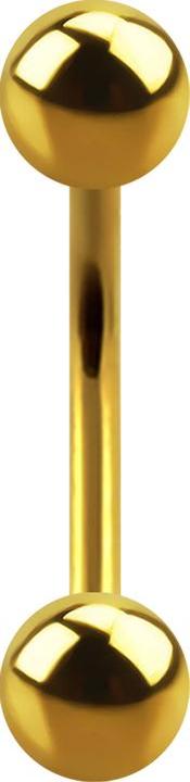 Produktbild Star Piercing Banane vergoldet mit zwei Kugeln (ohne Messing, Chirurgenstahl 316L)