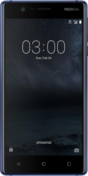 Nokia 3 (16 GB, Tempered Blue, 5", Hybrid Dual SIM, 8 Mpx, 4G)
