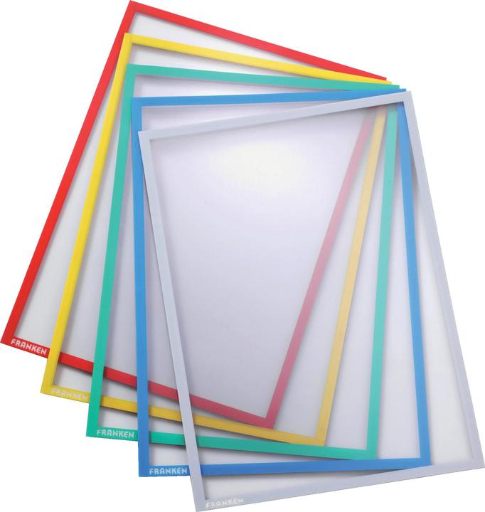 Produktbild Franken Magnet-Tasche / Dokumentenhalter, DIN A4, gelb aus Hartfolie, matt, dokumentenecht, Stärke 0,32 mm (A4)