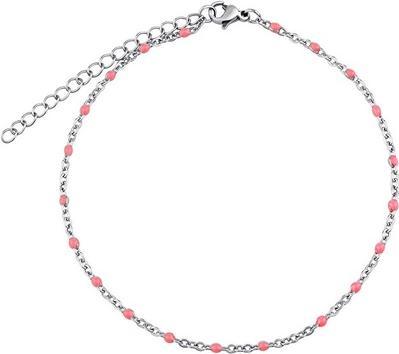 Silvego Steel leg chain - pink KMM1743 (Edelstahl)