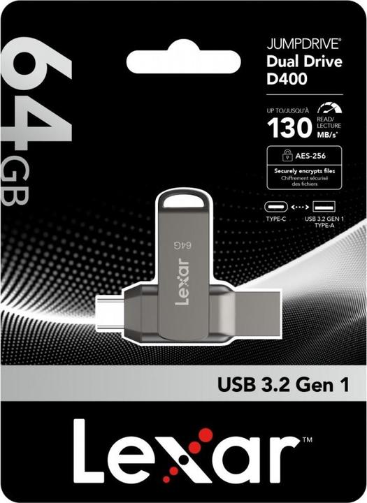 Produktbild Lexar JumpDrive Dual Drive D400 (64 GB, USB-A, USB-C)