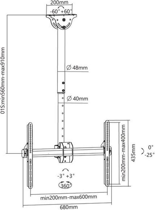 Image du produit Xantron DEHA-946S (Plafond, 70", 50 kg)