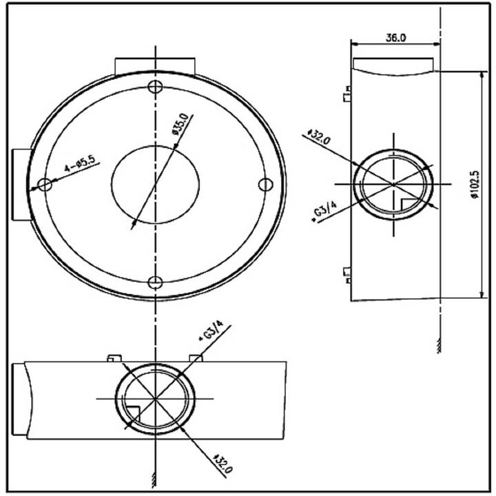 Actual product image Hikvision DS-1260ZJ Junction box (Mounting kit)