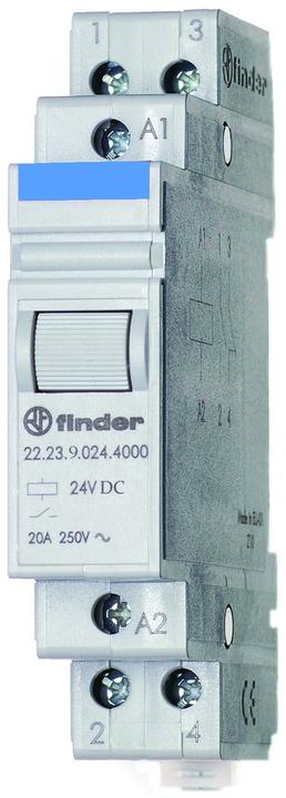 Actual product image Finder 20A 1NO 1NC monostable DIN relay, 24Vdc