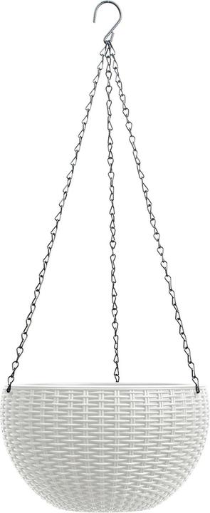 HTI-Living Blumenampel Nessa Rattanoptik Weiss (22 cm)