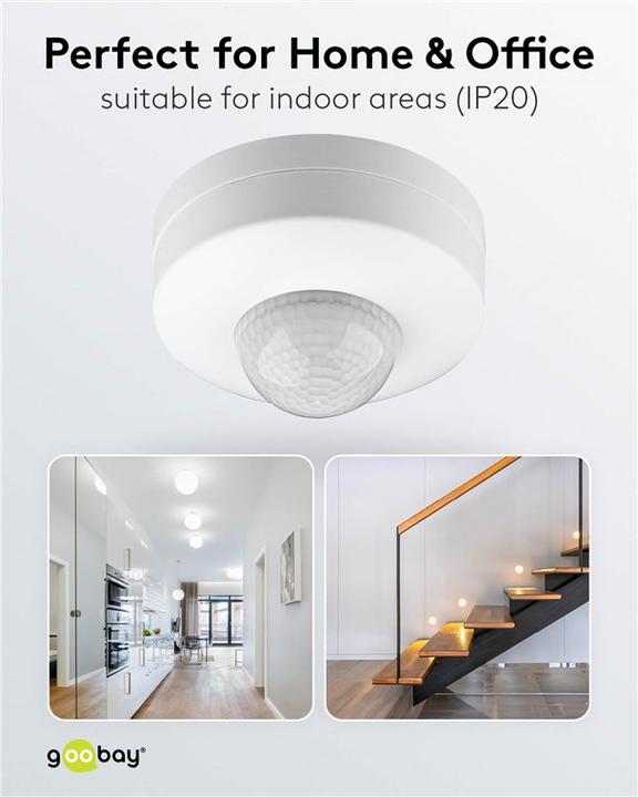 Actual product image Goobay Ceiling, wall PIR motion detector (12 m)