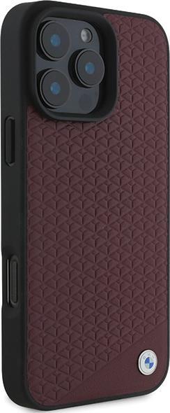 Actual product image BMW BMHMP16X23RDDR iPhone 16 Pro Max 6.9" czerwony/red hardcase Sign Leather Diamond Metal Logo MagS (Apple iPhone 16 Pro Max)