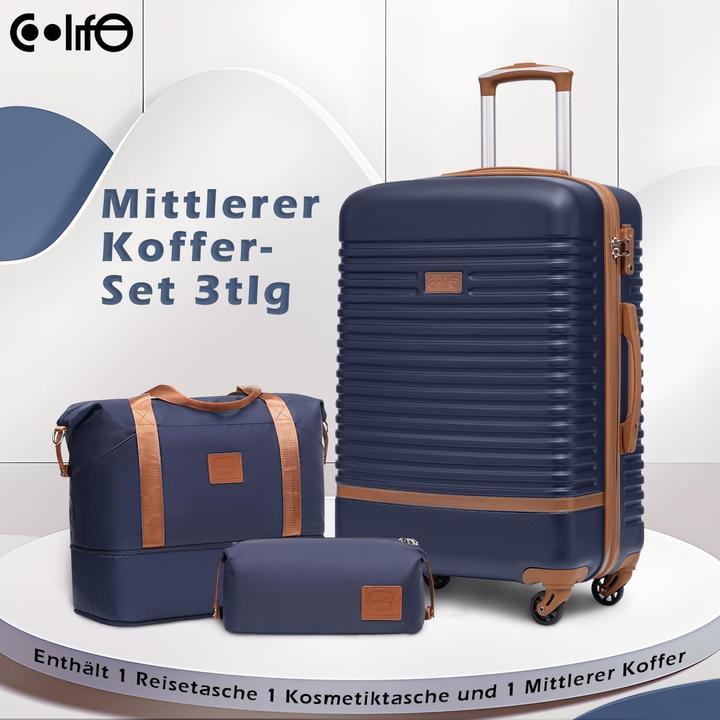 Produktbild Coolife Mittleres Hartschalen-Kofferset mit TSA-Schloss (60 l, M (50 - 90l))