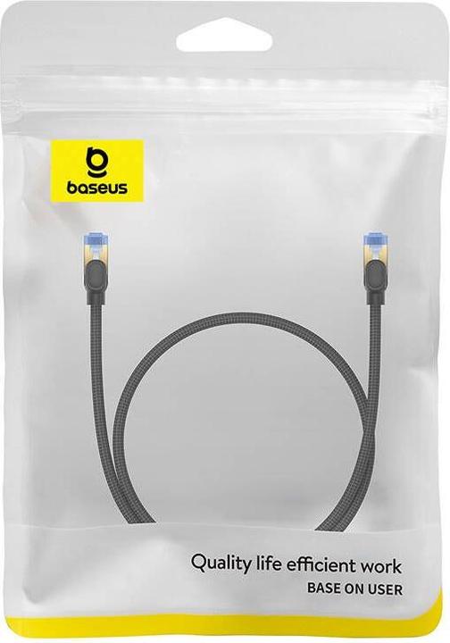 Actual product image Baseus Braided network cable cat.7 Ethernet RJ45, 10Gbps, 0,5m (black) (CAT7, 0.50 m)