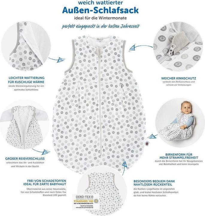 Produktbild Coconette Schlafsäcke 2-tlg. Schlafsack-Set - Circle Weiss Grau -