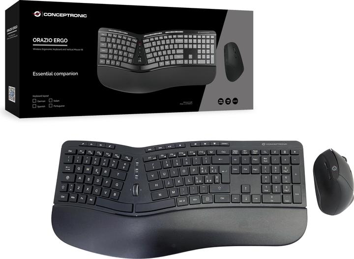 Actual product image Conceptronic ORAZIO02IT Keyboard RF Wireless QWERTY Italian Black (IT, Wireless)