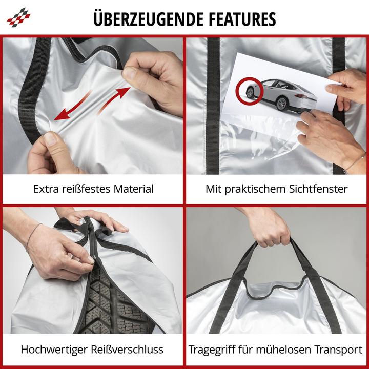 Image du produit Walser Sac de rangement pour pneus Lot de 2 taillee M, housse de protection robuste et étanche, sac à