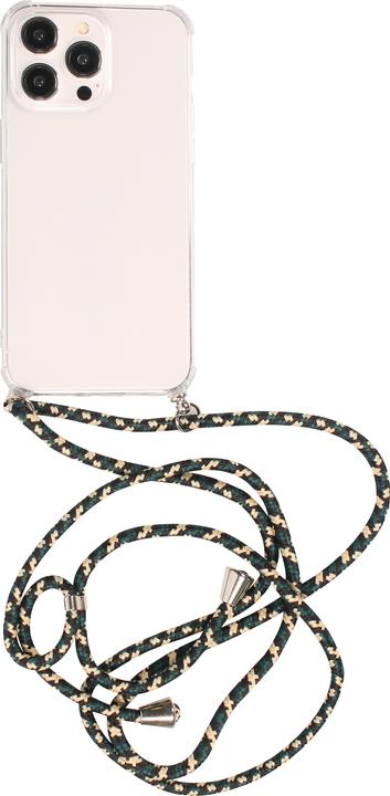 Produktbild PhoneLook Hülle Gummi transparent bumper mit Seil Grün / gold (Apple iPhone 16 Pro Max)