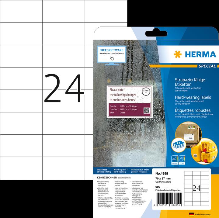 Image du produit HERMA Étiquettes d'adresse A4 résistantes aux intempéries