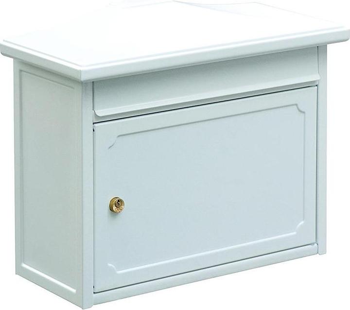 Actual product image Burg Wächter Galvanised steel letter box WxHxD 345/410/205 mm Copenhagen 882 white with flap