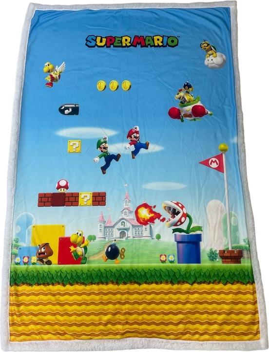 Produktbild Homadict Plaid Sherpa 100x150 cm Super Mario Platform Game