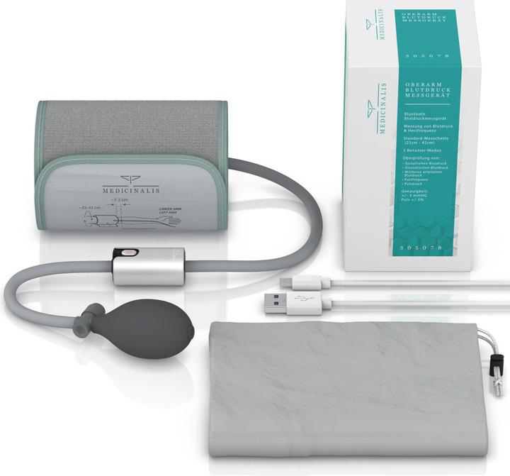 Actual product image Medicinalis Upper arm blood pressure monitor, with Bluetooth, for app, blood pressure & pulse measurement (Blood pressure monitor upper arm)