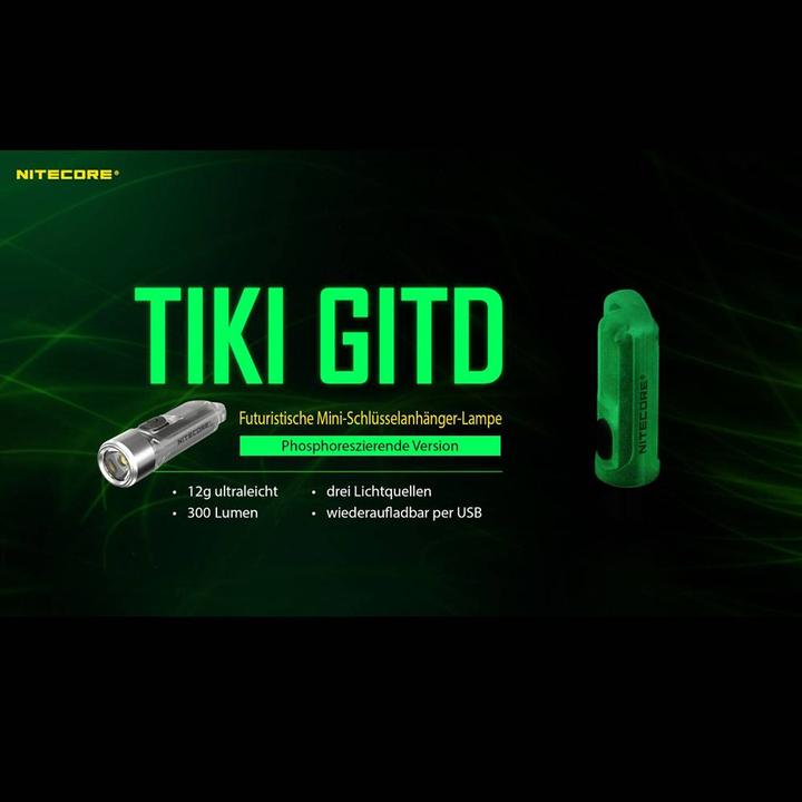 Actual product image Nitecore TIKI Glow in the Dark luminous (5.50 cm, 300 lm)