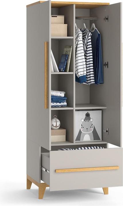 Actual product image VitaliSpa Kinderkleiderschrank Malia, Cashmere-Eiche, 70 x 186.8 cm (70 cm)