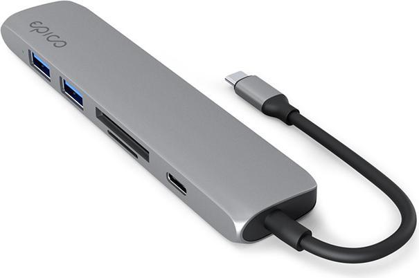 Produktbild Epico 6in1 Aluminium Hub 8K with USB-C connector - space gray (6 Ports)