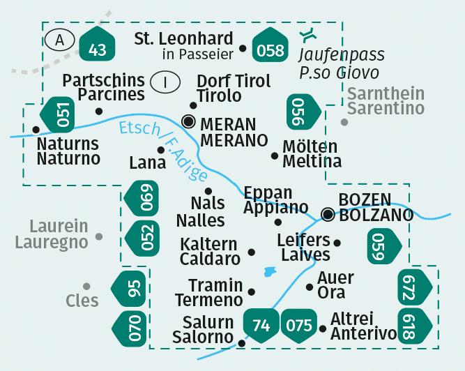 Image du produit Set de cartes de randonnée 078 Route des vins du Tyrol du Sud, Merano, Bolzano / Strada del Vino