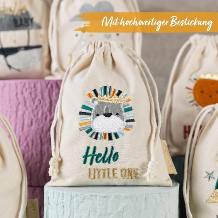Produktbild Papierdrachen Leinensäcke Geburtstag Wal 6er Set (Geschenktüte, 6 x)