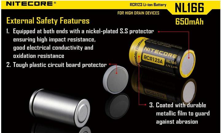 Produktbild Nitecore Li-Ion Akku Typ 16340 - NL166