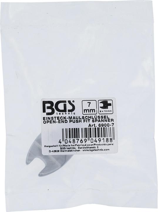 Produktbild BGS Einsteck-Maulschlüssel 7 mm Aufnahme 9 x 12 mm (7 mm)