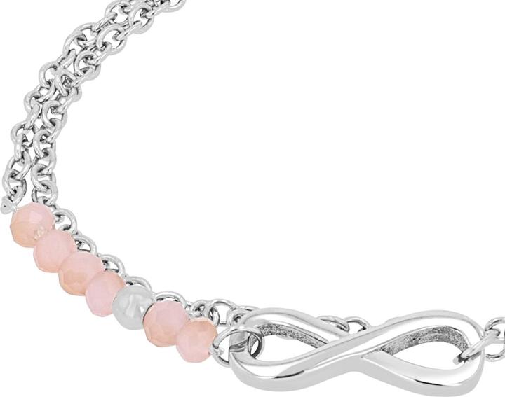 S.Oliver Armschmuck für Mädchen, Edelstahl, Glas | Infinity (16 cm, Edelstahl)