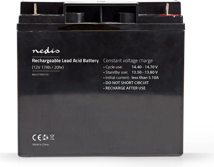 Immagine prodotto Nedis Batteria al piombo ricaricabile| Al piombo| Ricaricabile| 12 V| 17000 - (1 pz., Specifico del dispositivo, 17000 mAh)