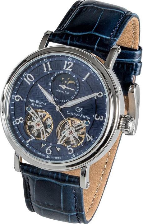 Actual product image Carl von Zeyten CVZ0054BLS Murg Moonphase Automatic 46mm 5ATM (Analogue wristwatch, 46 mm)