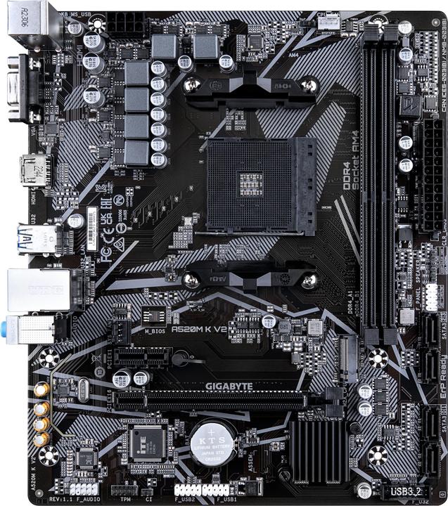 Image du produit Gigabyte A520M K V2 1.0 (AM4, AMD A520, mATX)