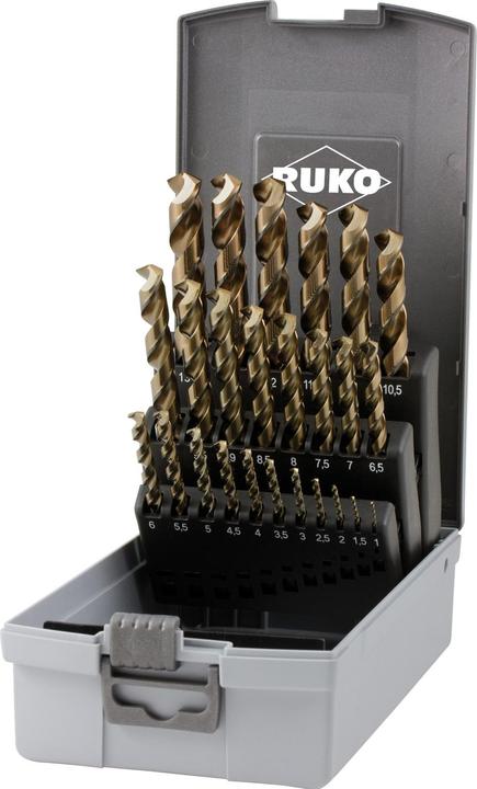 Produktbild Ruko Metall Spiralbohrer Set HSSE Co 5 25teilig DIN 338 3 Flächenschaft 1 (1-13mm)