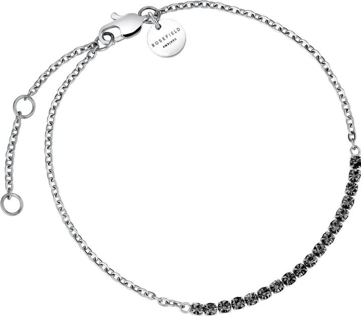 Actual product image Rosefield Tennis Graphite Bracelet Silver Bracelet (19.50 cm, Rhodium-plated 316L stainless steel)