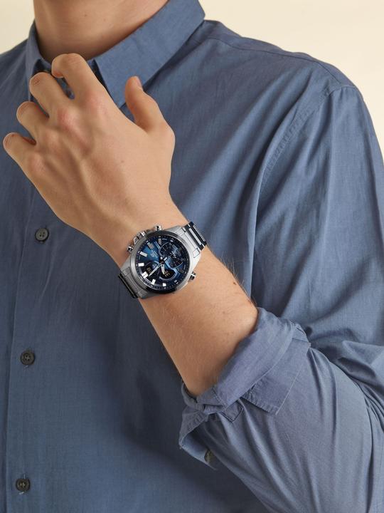 Actual product image Casio Edifice - ECB-30D-2AEF (Chronometers, Digital watch, Rotatable bezel, Power reserve display, Watch with gemstone, 49 mm)
