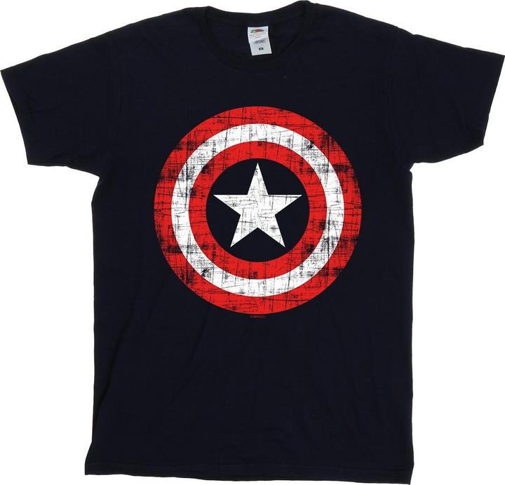 Avengers Captain America Scratched Shield TShirt Jungen