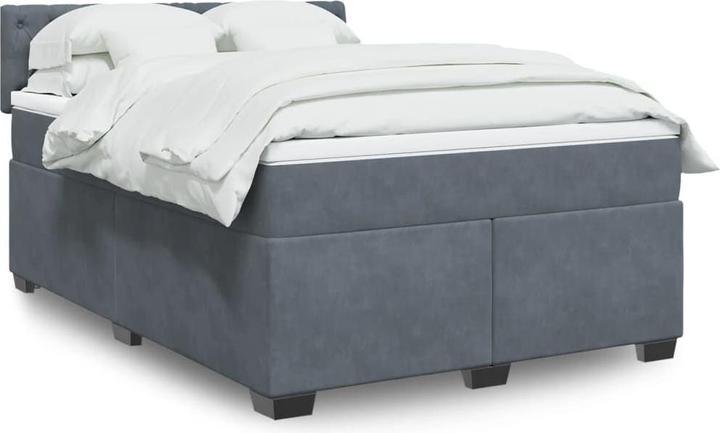 Image du produit VidaXL Bo x lit de saut avec matelas 160 x 200 cm velours (160 x 200 cm, 160 x 200 cm)