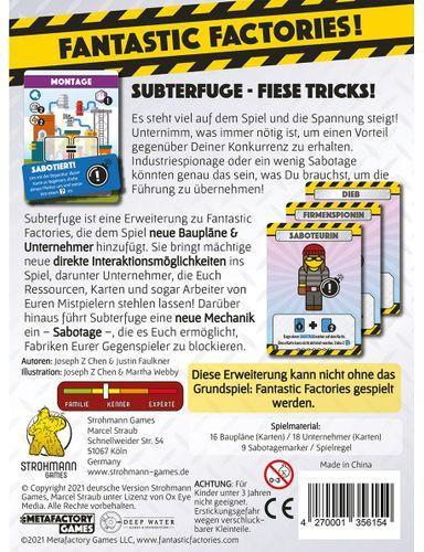 Produktbild Strohmann Games STR21003 - Subterfuge: Fantastic Factories, ab 12 Jahren (Erweiterung, DE-Ausgabe) (Deutsch)