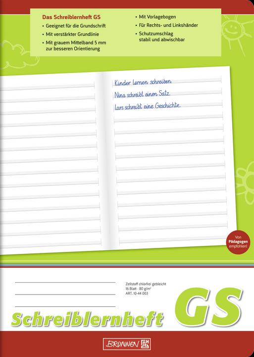 Produktbild Schreiblernheft A4 hoch Lineatur GS 16 Blatt (A4)