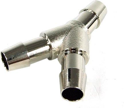 Produktbild Aquatuning 10mm (3/8' Y Schlauchverbinder Messing vernickelt