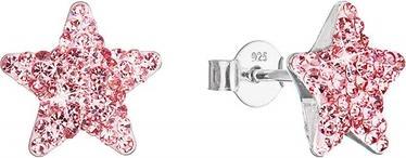 Evolution Group Silver earrings Stars with crystals Preciosa 31312.3 light rose