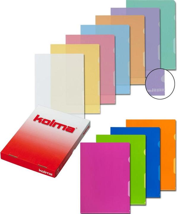 Produktbild Kolma Sichtmappe A4 genarbt superstrong sortiert (A4, 100 x)