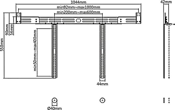 Produktbild Maclean MC-843 - VESA TV-Soundbar-Lautsprecherhalterung, schwarz, 10 kg (10 kg)