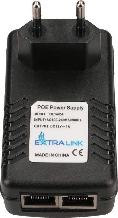 Produktbild Extralink POE-12-12W 12V 12W 1A POWER ADAPTER WALL PLUG (802.3af (PoE), 12 W)