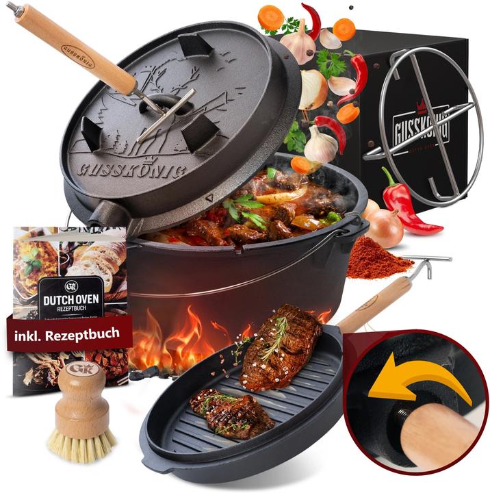 Produktbild Gusskönig Dutch Oven Set mit Edelstahl-Untersetzer